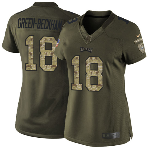 Women's Elite Dorial Green-Beckham Nike Jersey Green - #18 Salute to Service NFL Philadelphia Eagles